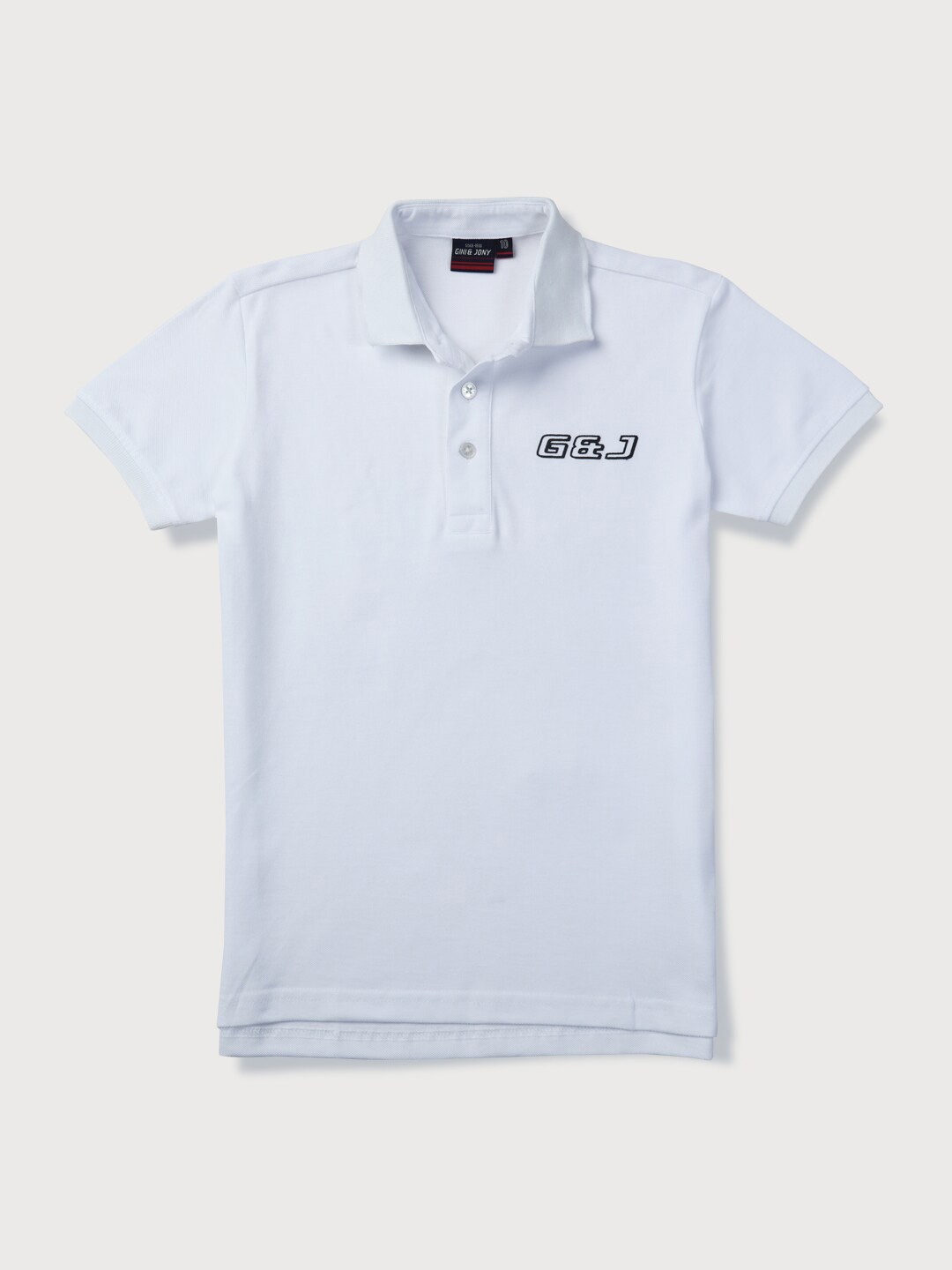 

Gini and Jony Boys Typography Printed Polo Collar Short Sleeves Cotton T-shirt, White