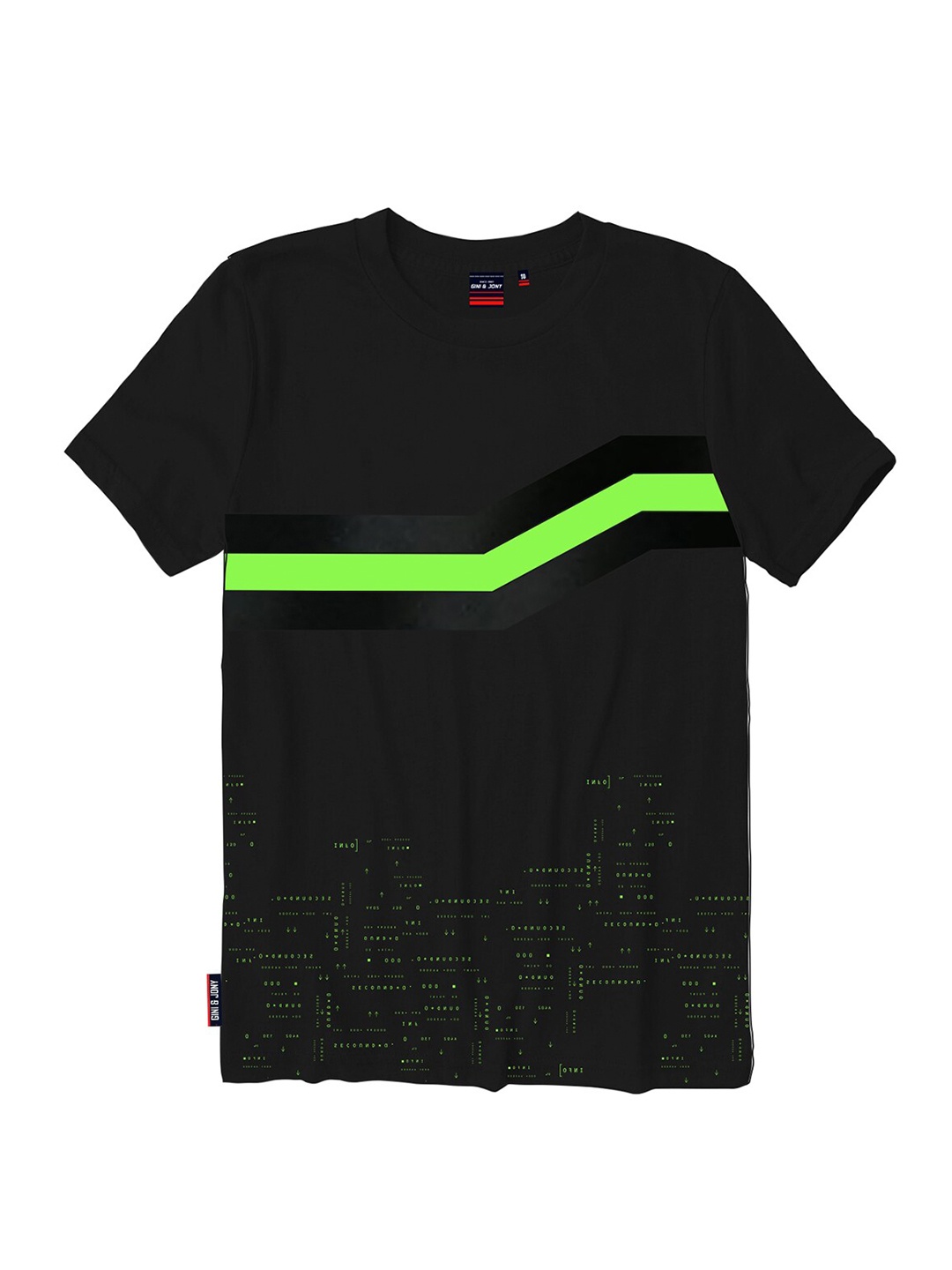 

Gini and Jony Boys Striped Short Sleeves Cotton T-shirt, Black