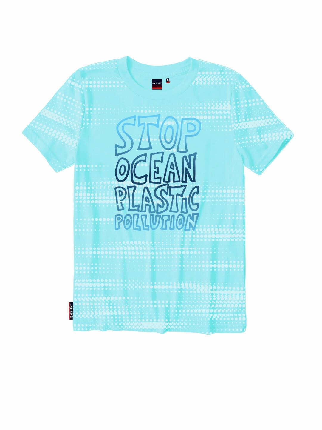 

Gini and Jony Boys Typography Printed Cotton T-shirt, Blue