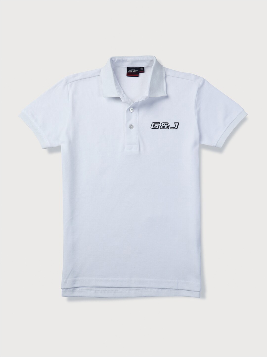 

Gini and Jony Boys Brand Logo Printed Cotton T-shirt, White