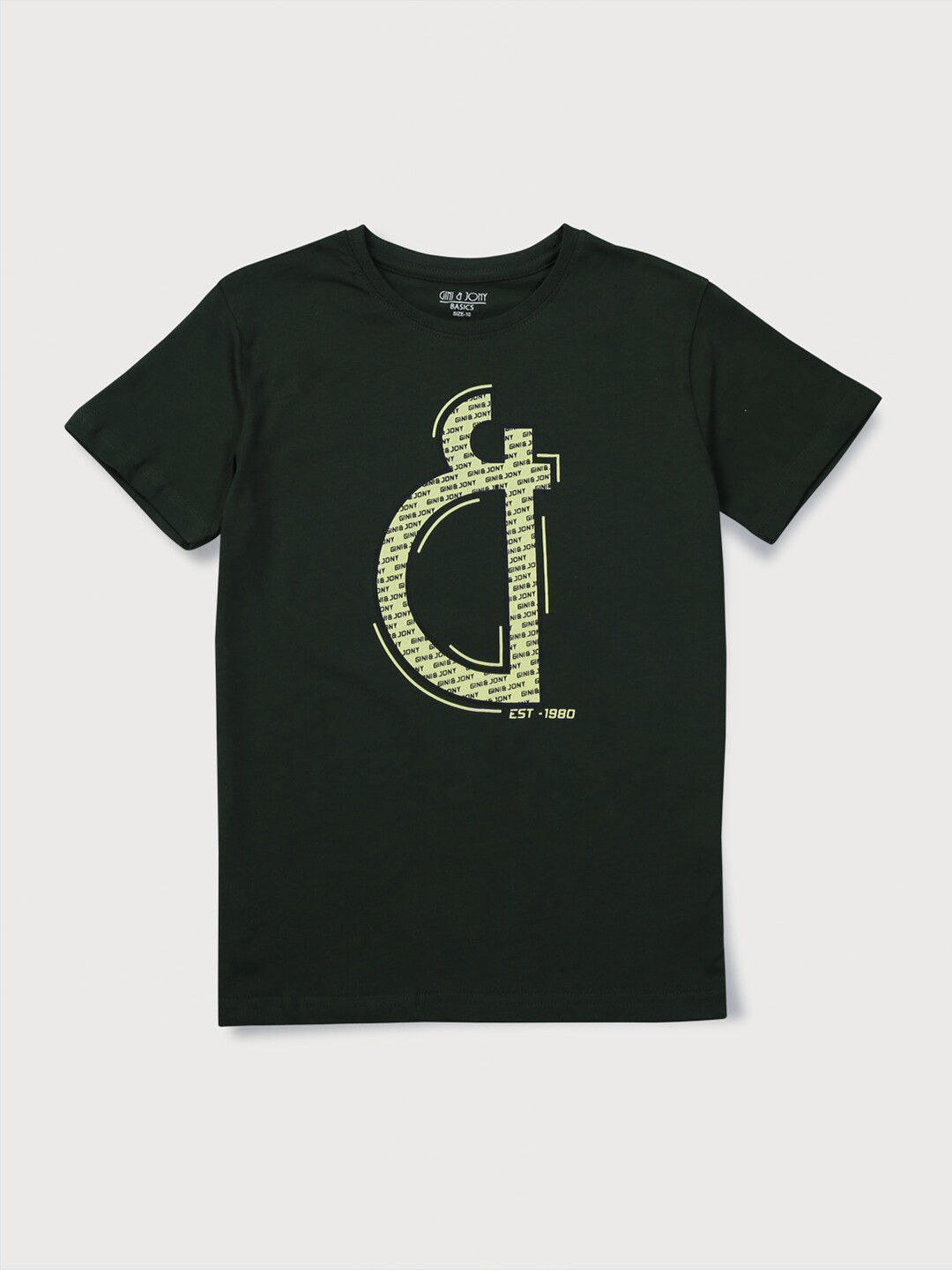 

Gini and Jony Boys Typography Printed Cotton T-shirt, Navy blue