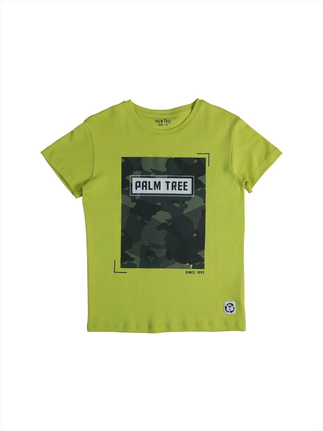 

Palm Tree Boys Graphic Printed Cotton T-shirt, Green