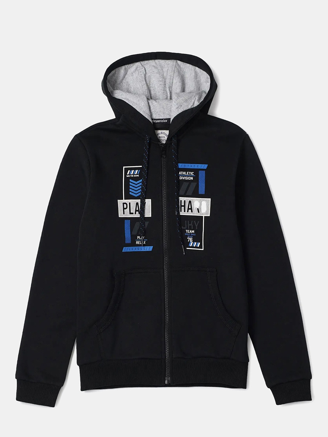 

Jockey Boys Super Combed Cotton Printed Hoodie Jacket-AB37, Black