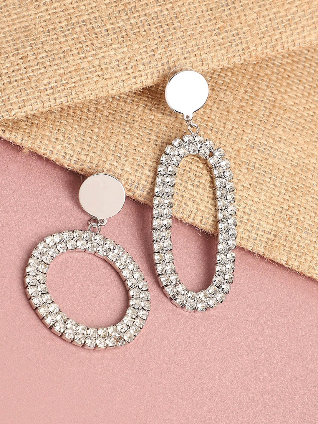 

SOHI Gold Plated Contemporary Drop Earrings, White