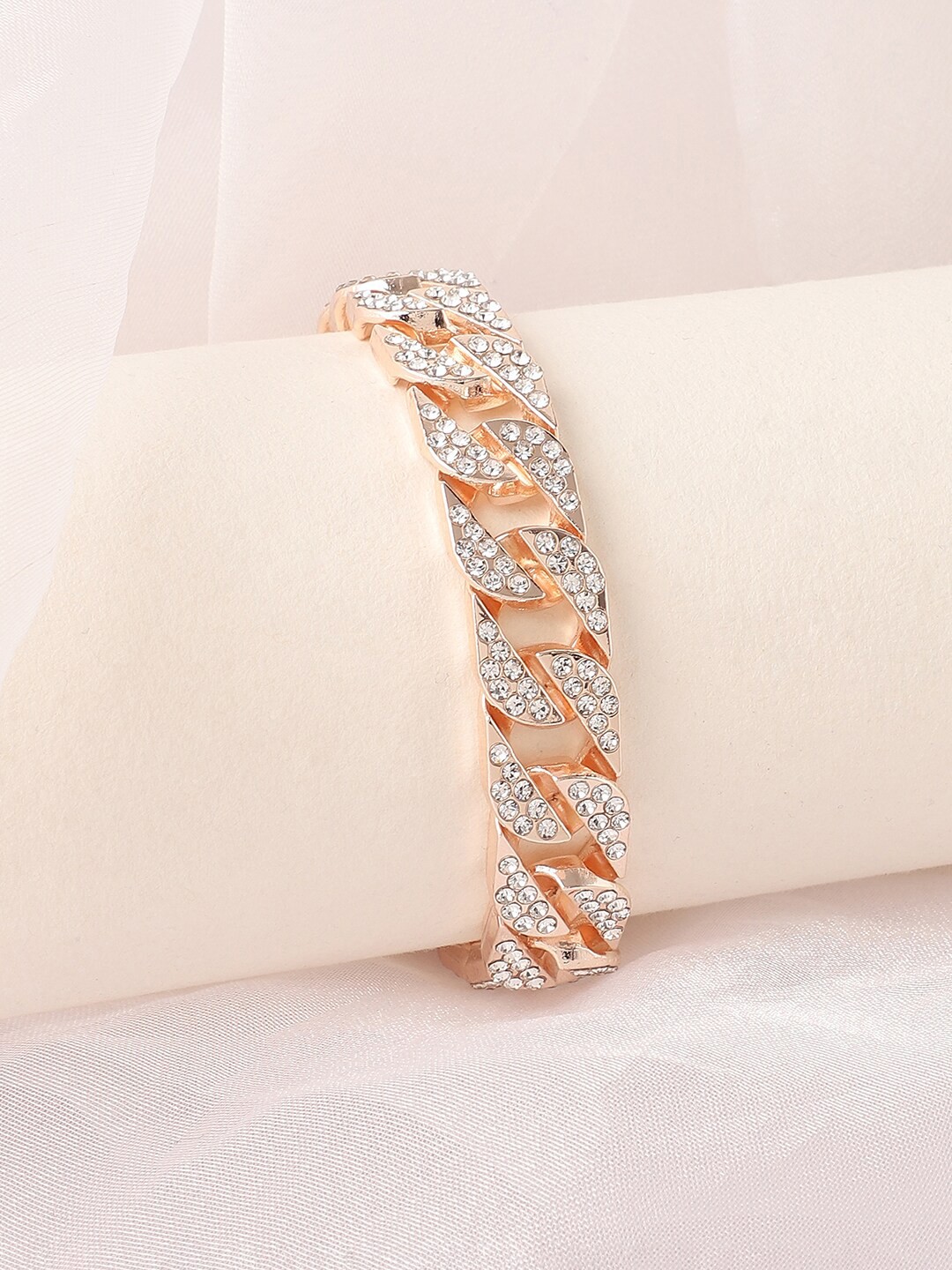 

SOHI Women Gold-Toned & White Gold-Plated Wraparound Bracelet