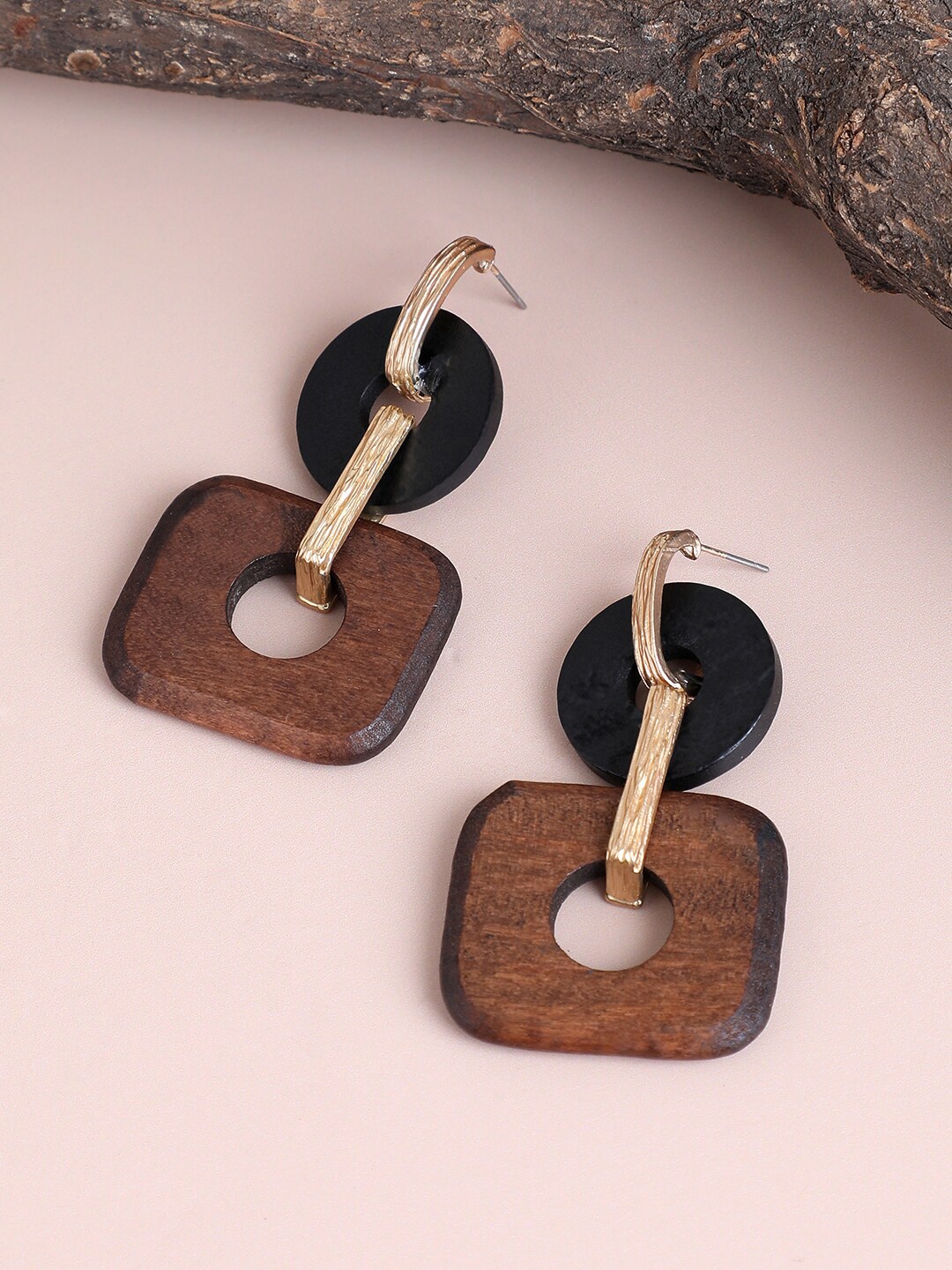 

SOHI Gold Plated Contemporary Drop Earrings, Multi