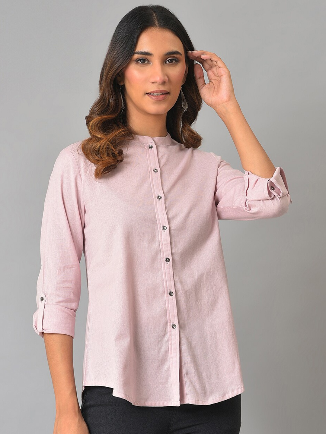 

W Women Solid Cotton Top, Lavender