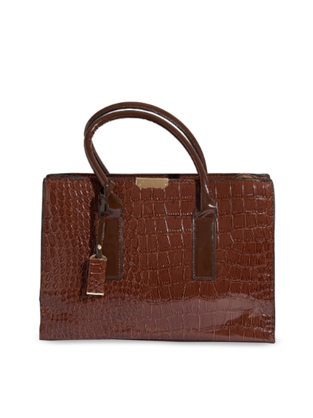 

THESTO Textured PU Shopper Handheld Bag, Brown