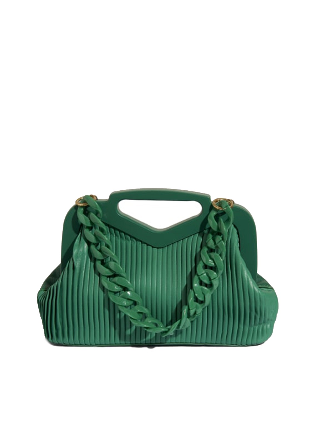 

THESTO Textured PU Structured Handheld Bag, Green