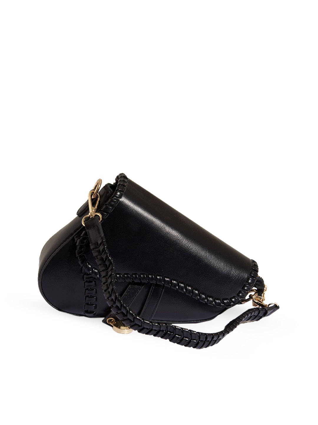 

THESTO PU Bucket Sling Bag with Quilted, Black