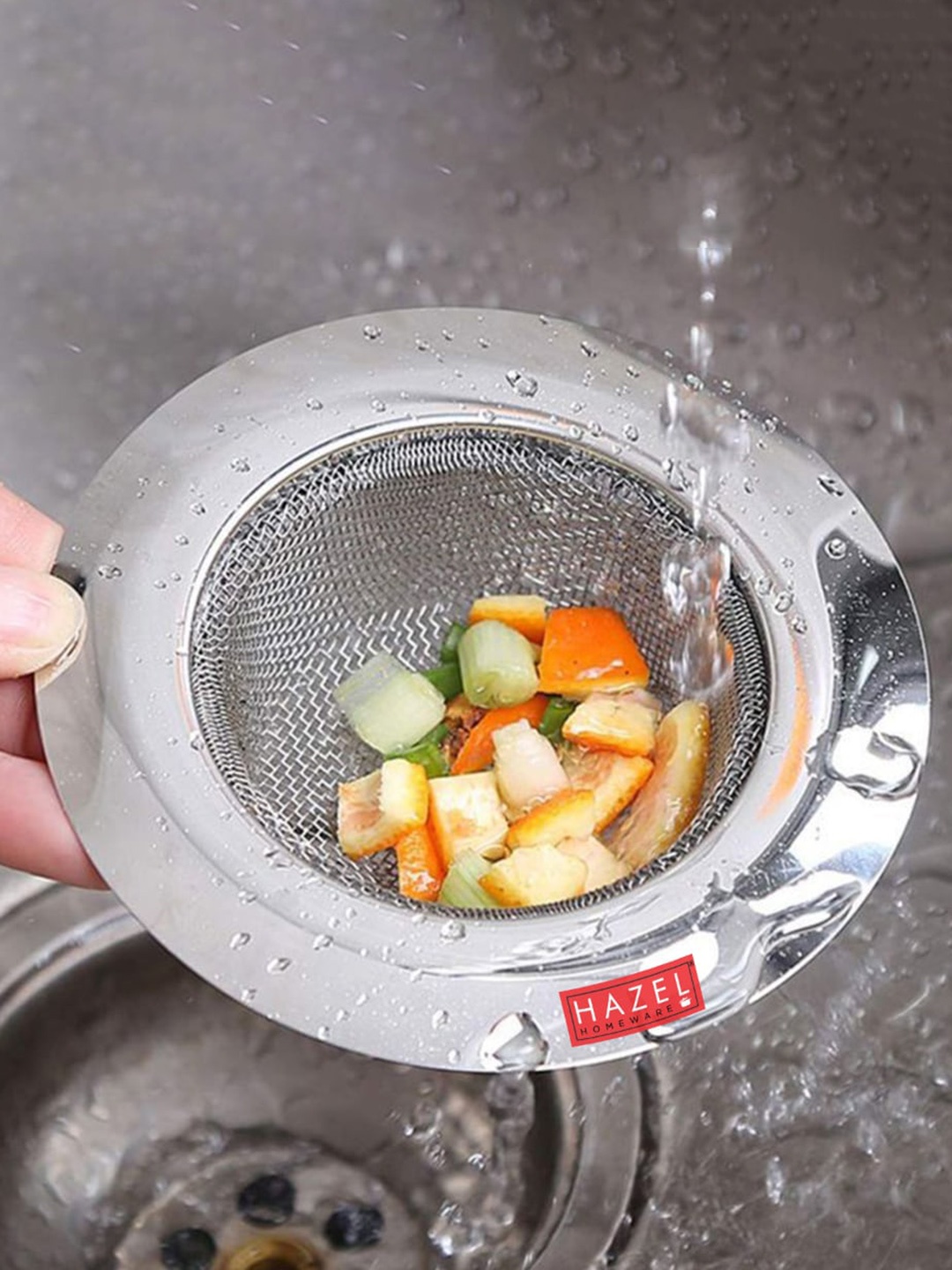 

HAZEL Silver-Toned Dishwasher Safe Stainless Steel Sink Strainer