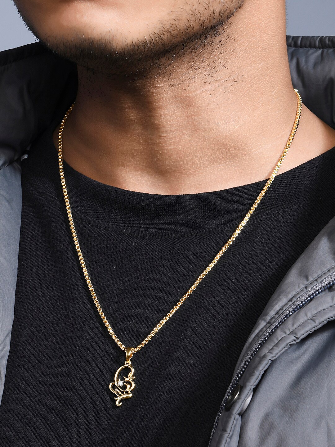 

The Bro Code Men Gold-Toned & White Gold-Plated Necklace