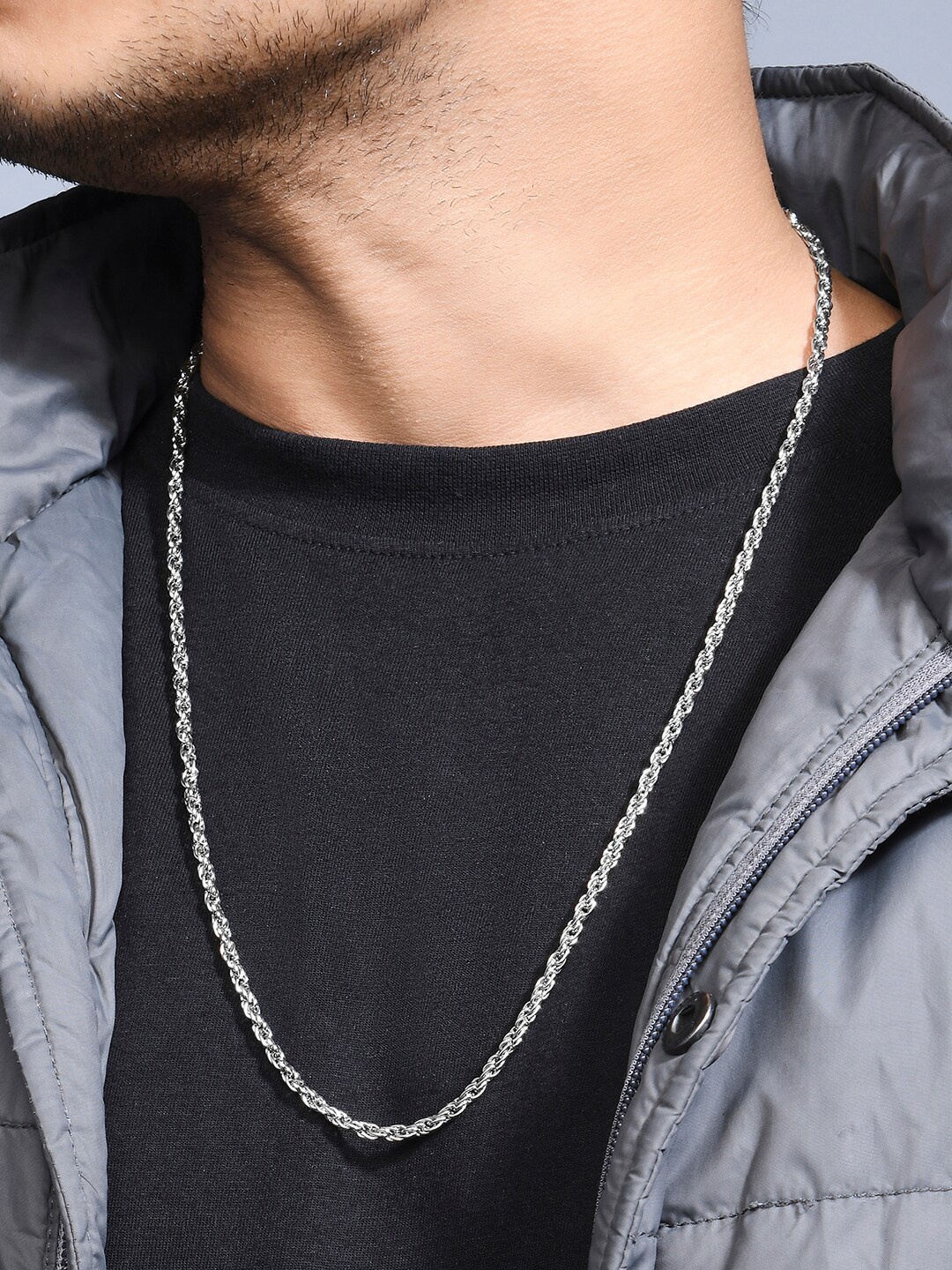 

The Bro Code Men Silver-Toned Silver-Plated Chain