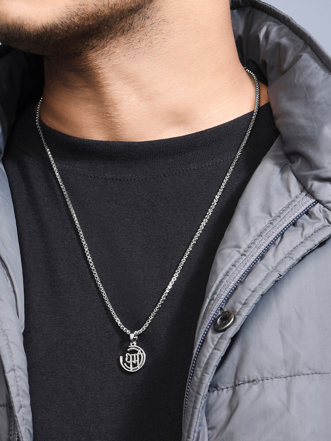 

The Bro Code Men Silver-Toned Silver-Plated Necklace