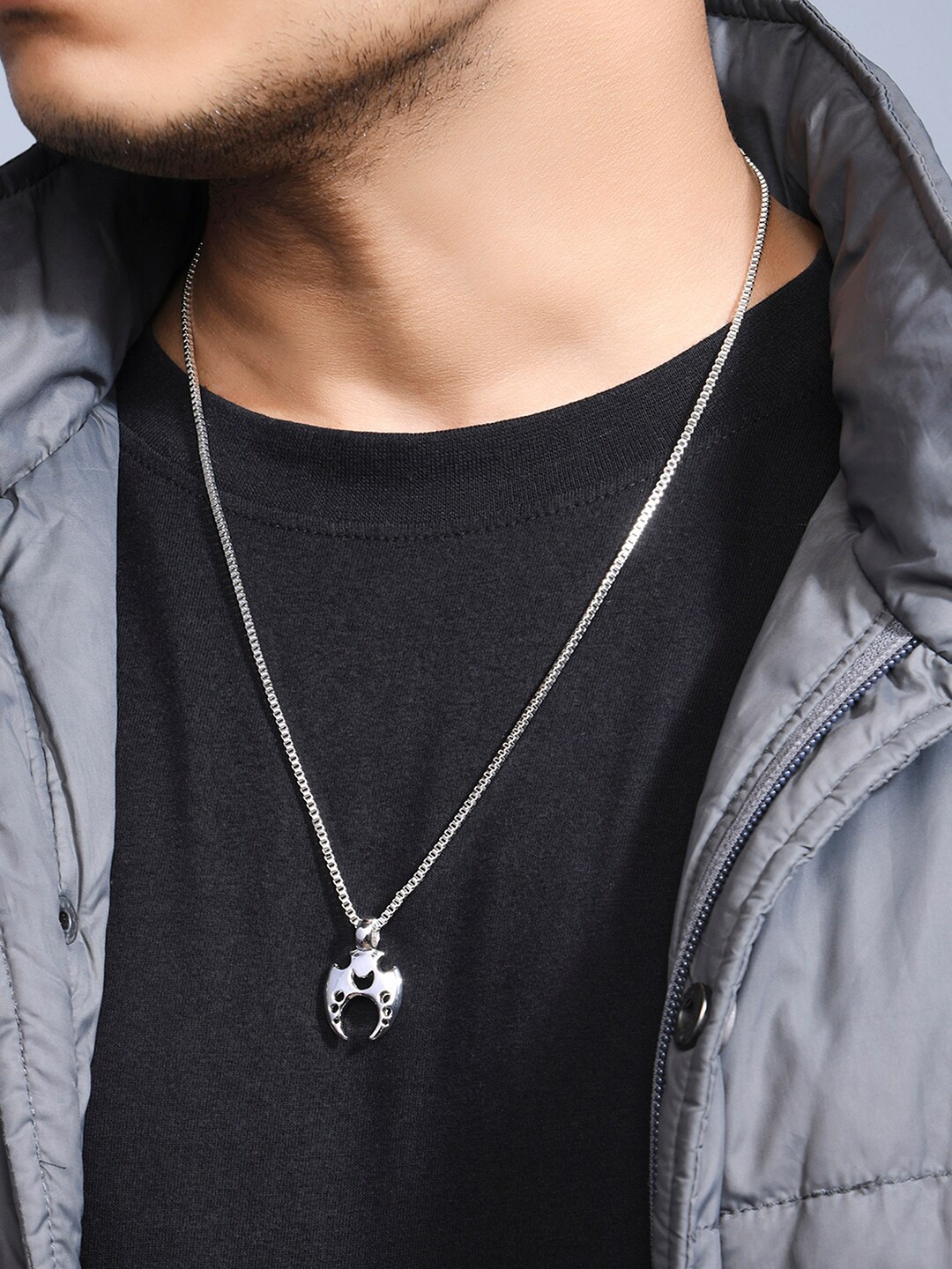 

The Bro Code Men Silver-Toned Silver-Plated Necklace