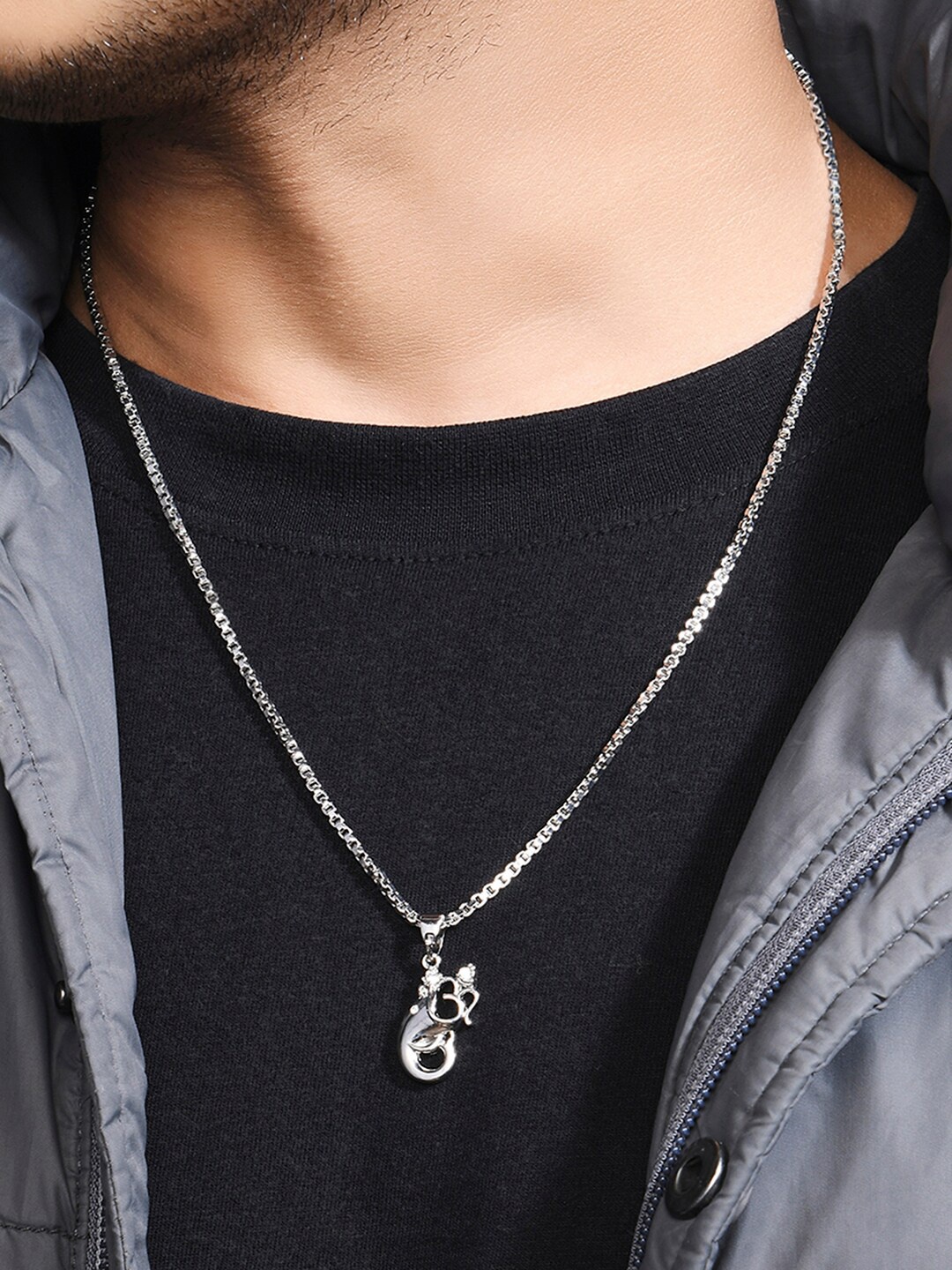 

The Bro Code Men Silver-Toned Silver-Plated Necklace
