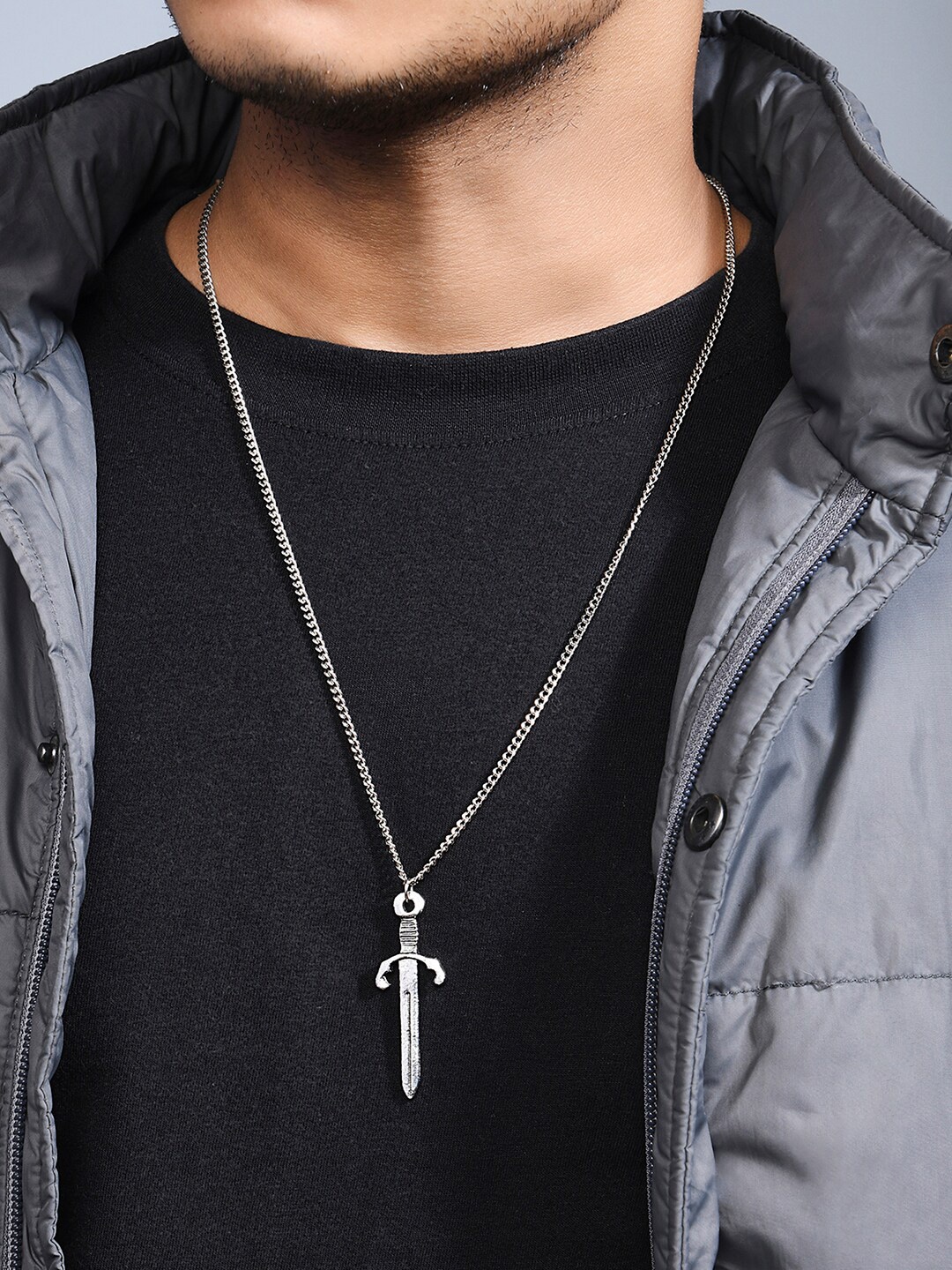 

The Bro Code Men Silver-Toned Silver-Plated Chain