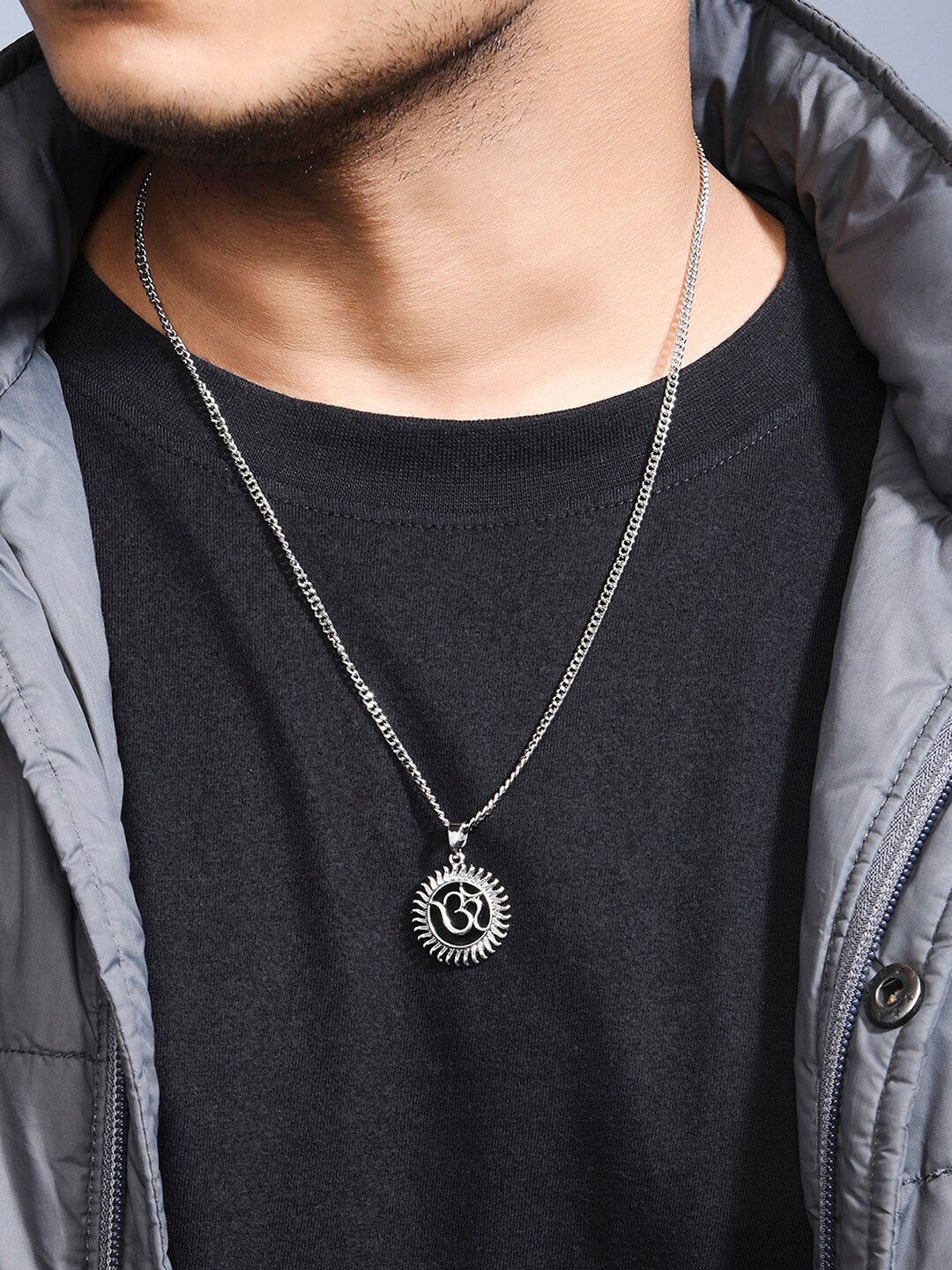 

The Bro Code Men Silver-Toned Silver-Plated Necklace