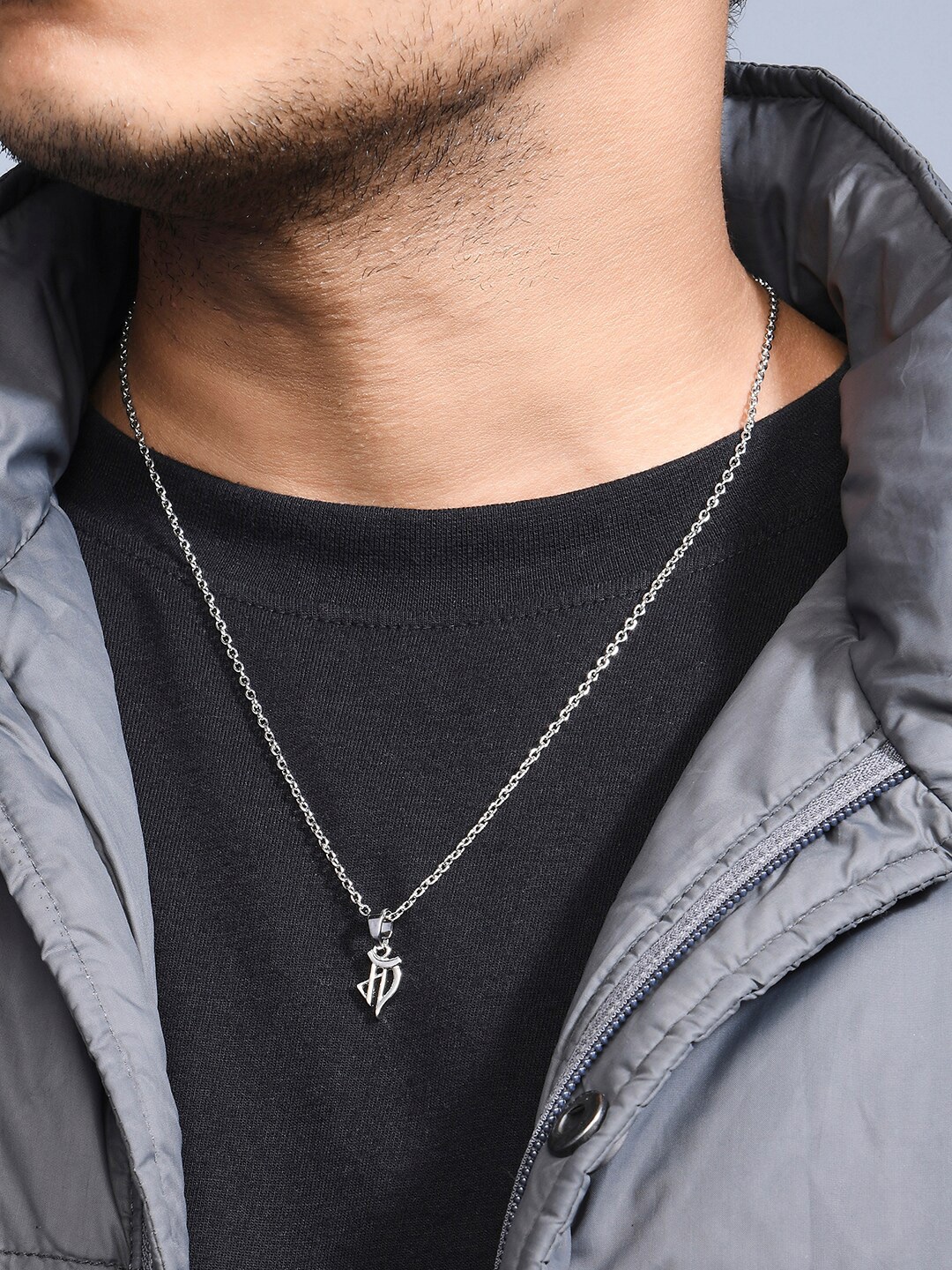 

The Bro Code Men Silver-Toned Silver-Plated Chain