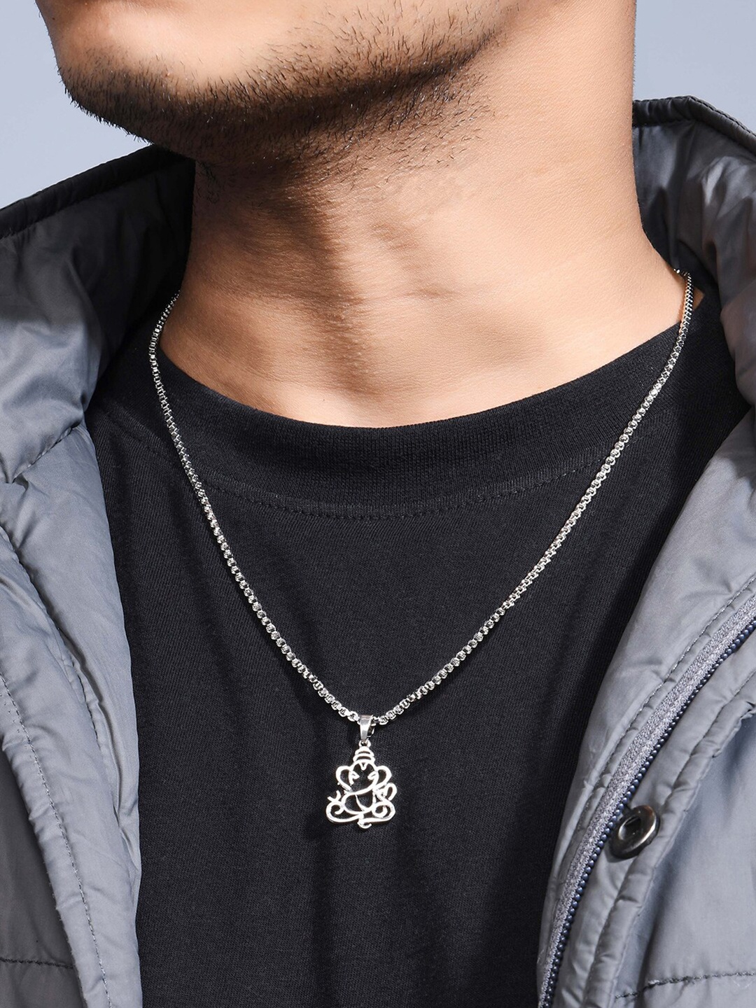

The Bro Code Men Silver-Toned Silver-Plated Necklace