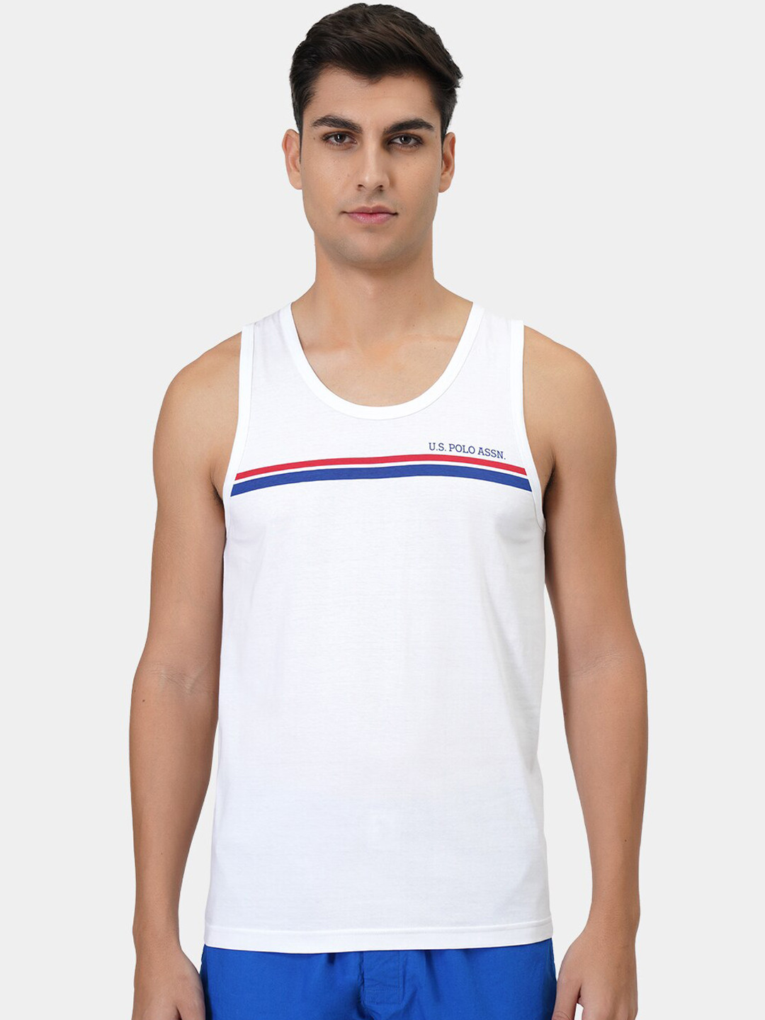 

U.S. Polo Assn. Men Pure Cotton Innerwear Vests EV005-001-P1, White