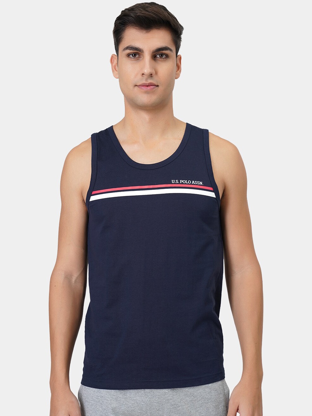 

U.S. Polo Assn. Men Pure Cotton Innerwear Vests EV005-195-P1, Navy blue