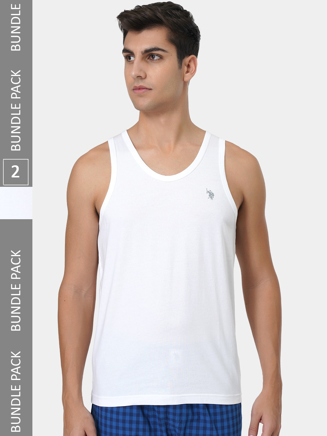 

U.S. Polo Assn. Men Pack Of 2 Innerwear Basic Vests, White