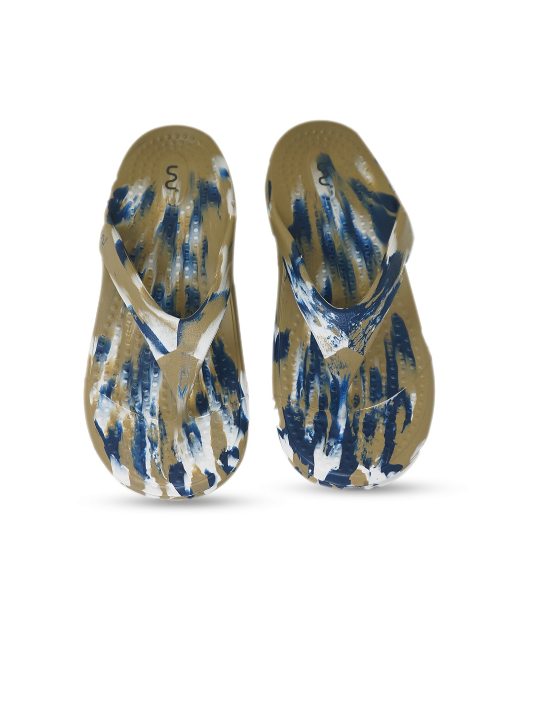 

Doubleu Men Khaki & White Printed EVA Thong Flip-Flops