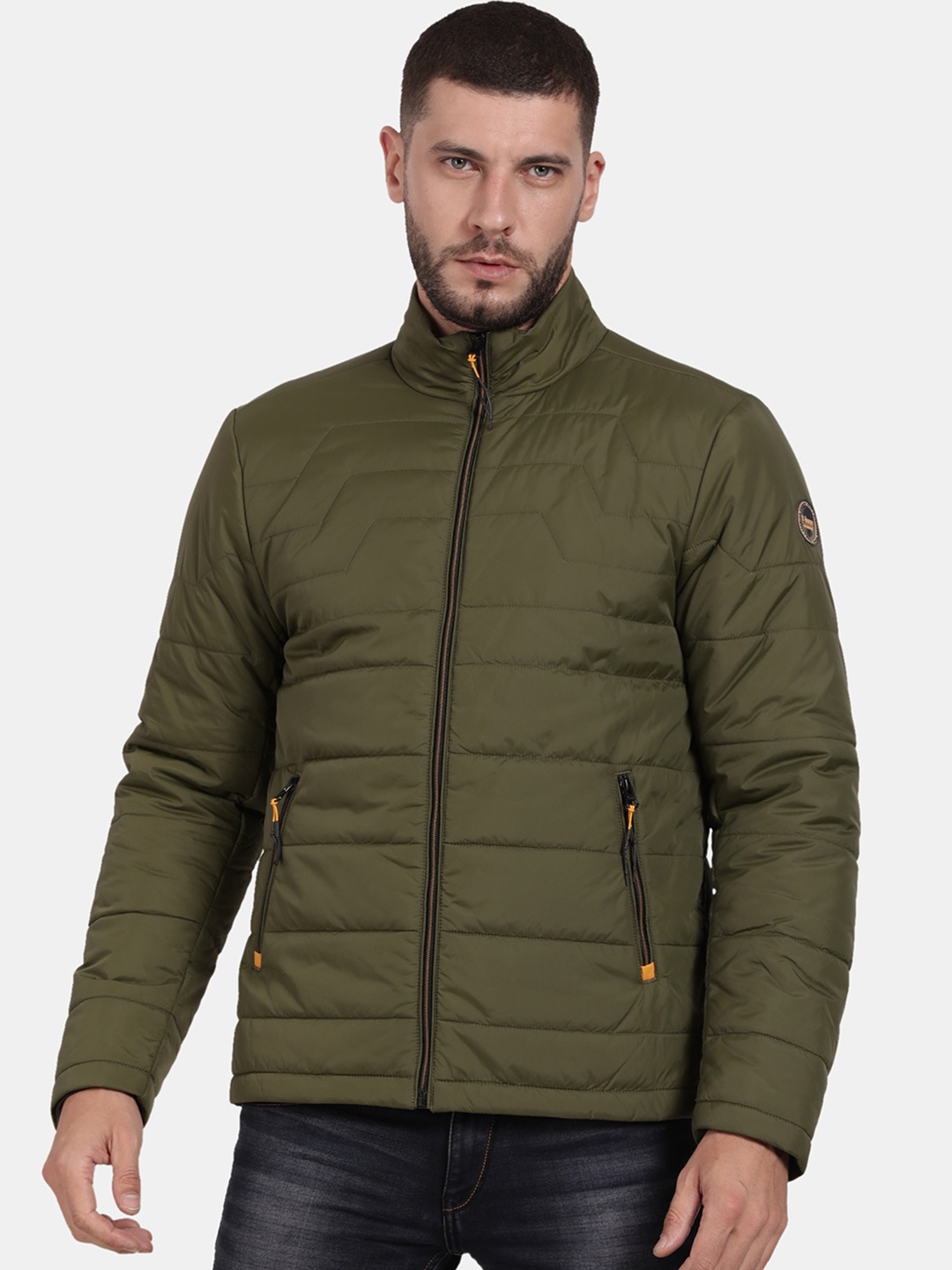 

t-base Men Green Windcheater Padded Jacket