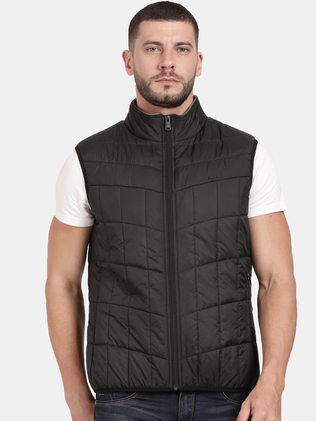 

t-base Men Windcheater Puffer Jacket, Black