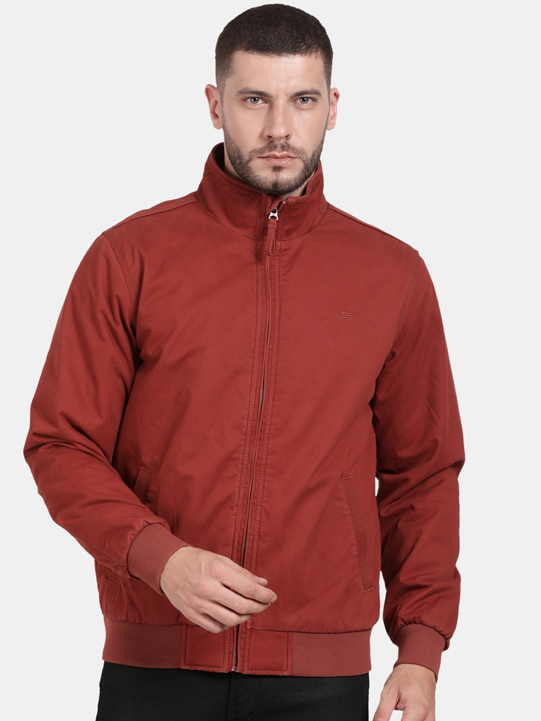 

t-base Men Plus Size Windcheater Bomber Jacket, Maroon