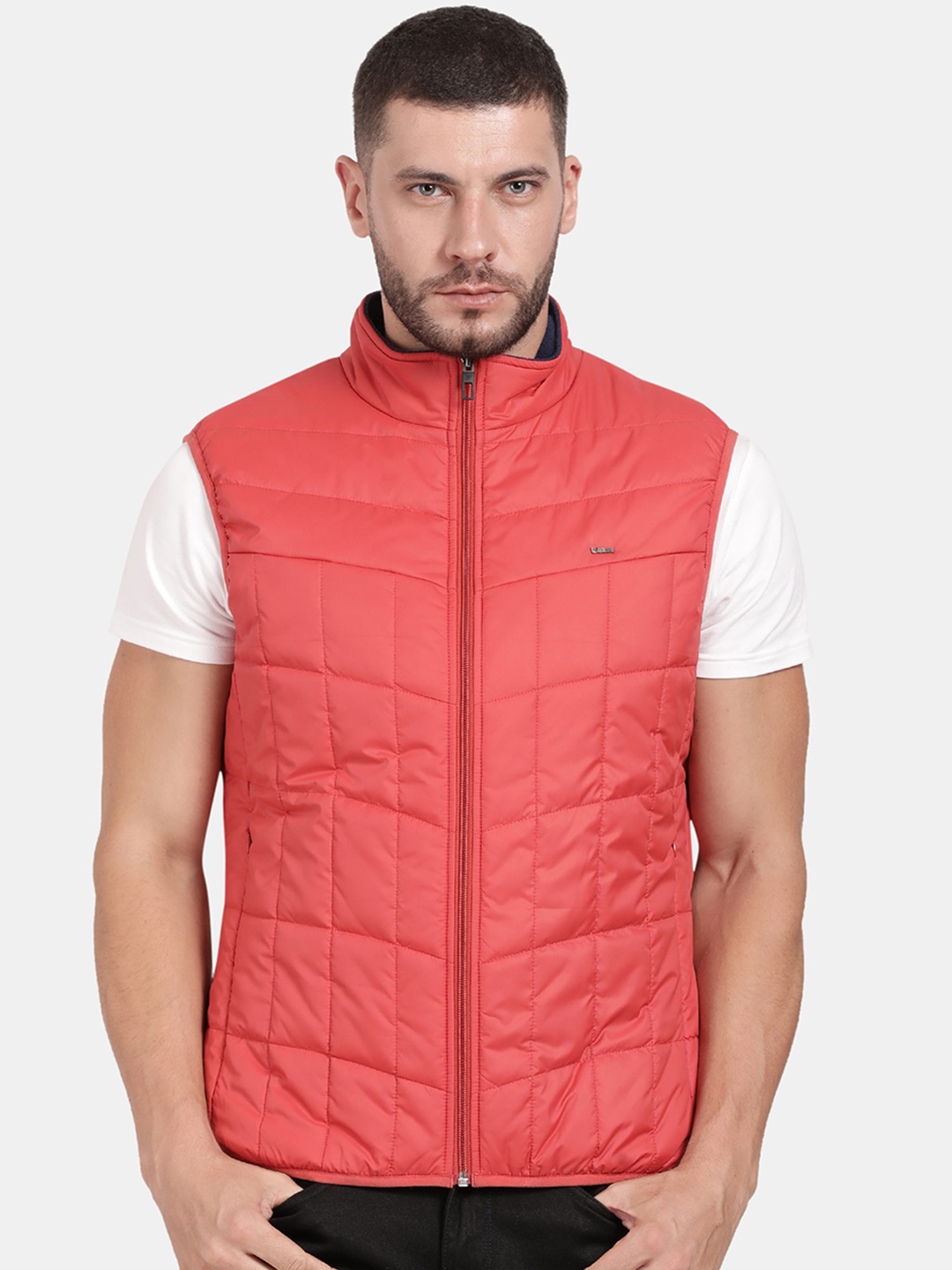 

t-base Men Windcheater Puffer Jacket, Coral