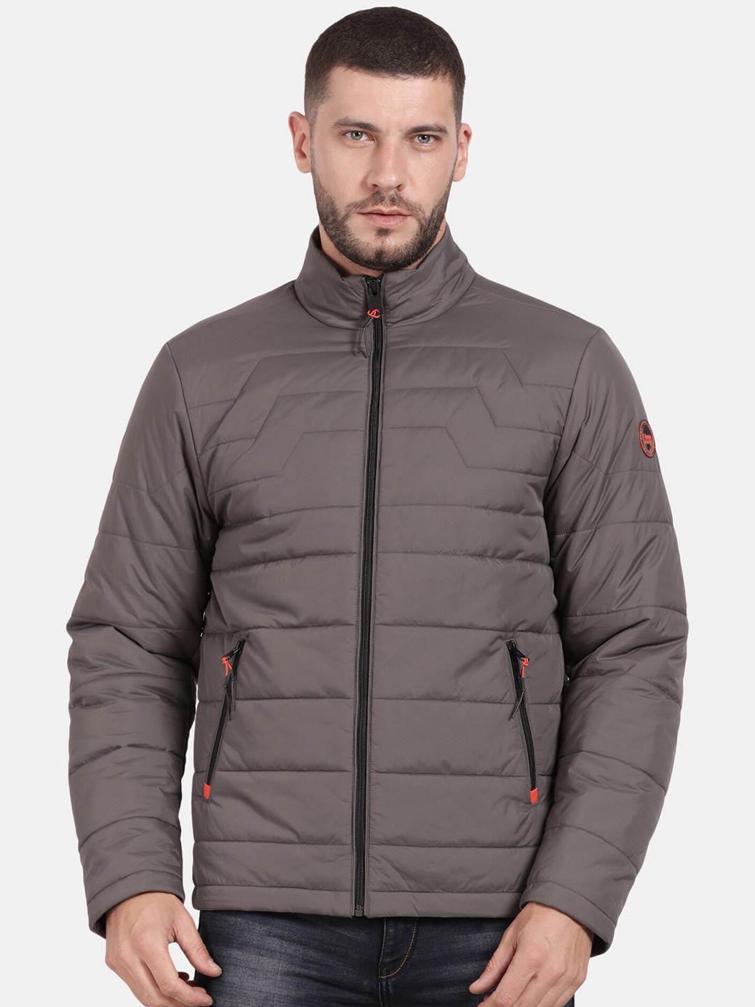 

t-base Men Windcheater Puffer Jacket, Grey