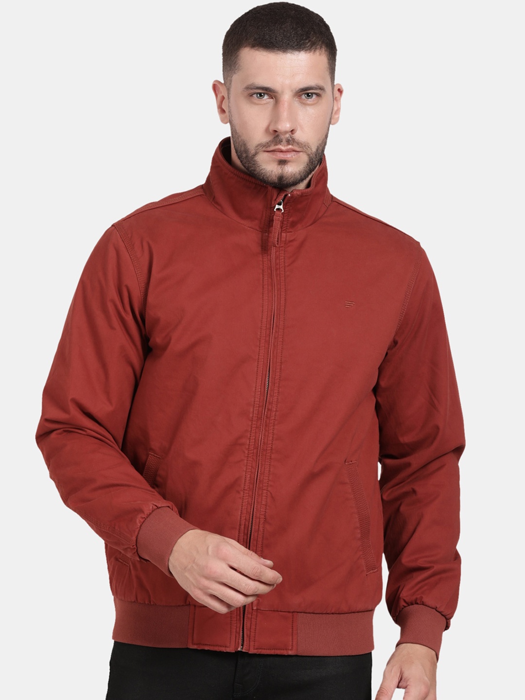 

t-base Men Windcheater Cotton Bomber Jacket, Rust