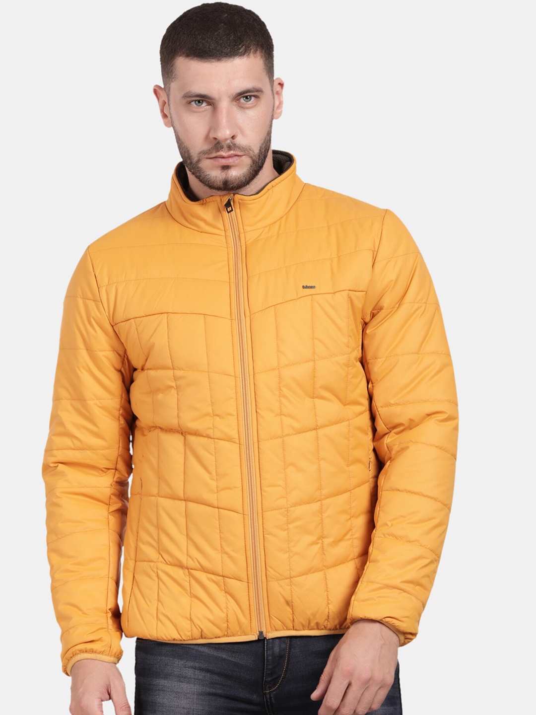 

t-base Men Solid Long Sleeves Padded Jacket, Yellow