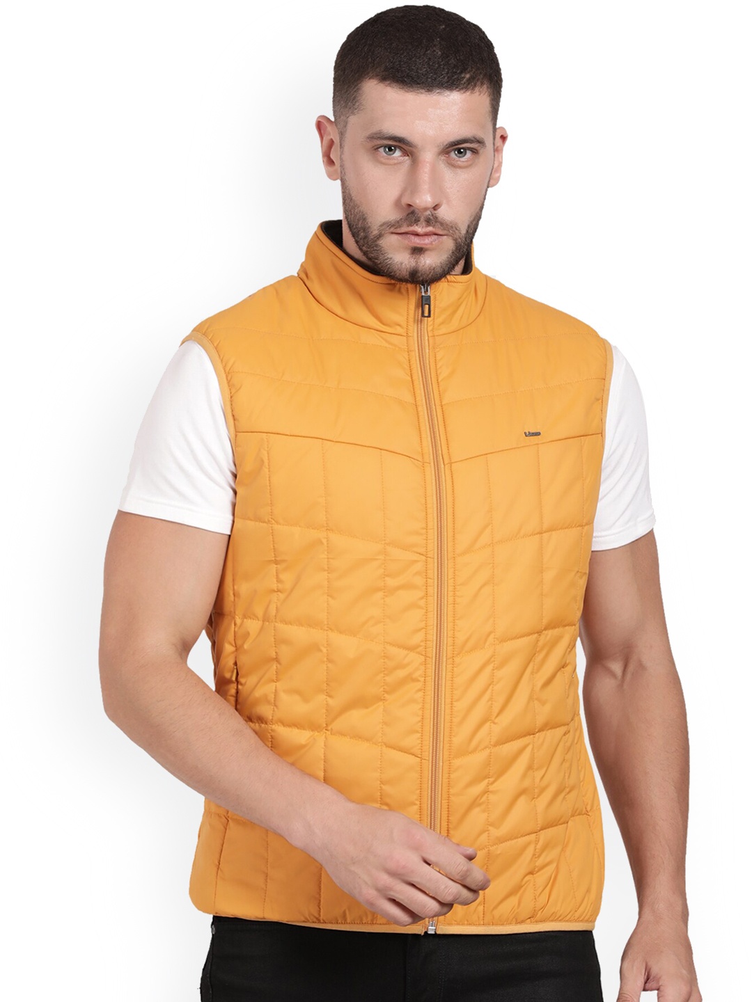 

t-base Men Windcheater Puffer Jacket, Yellow