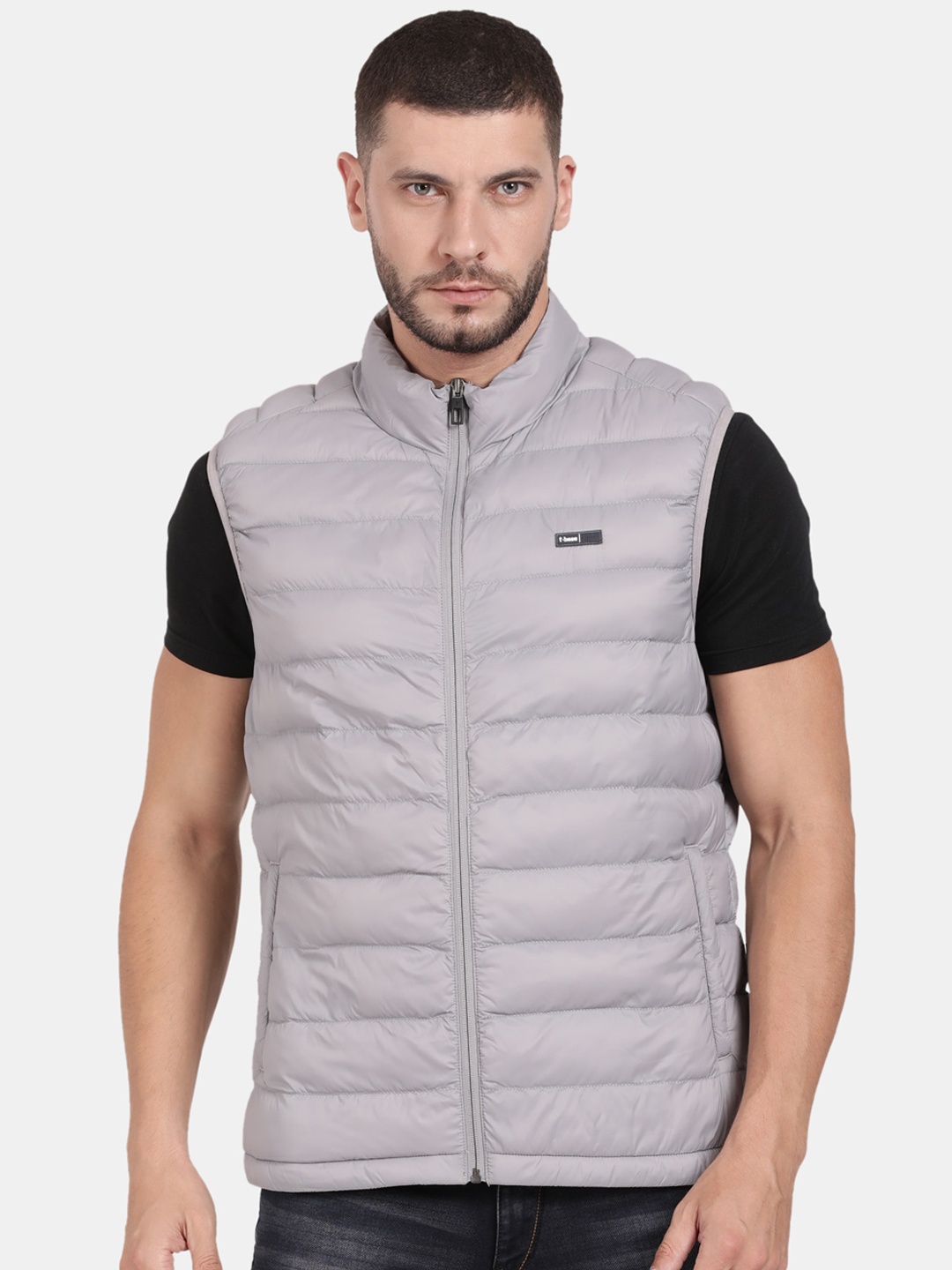 

t-base Men Windcheater Puffer Jacket, Grey