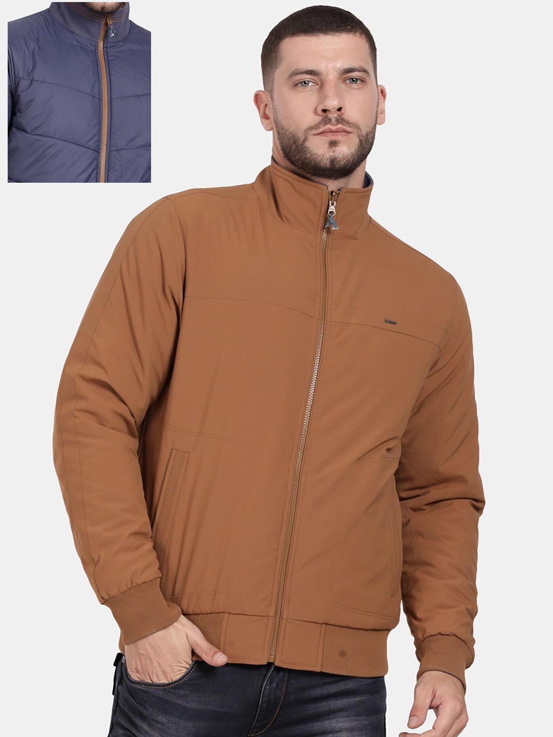 

t-base Men Reversible Open Front Jacket, Copper