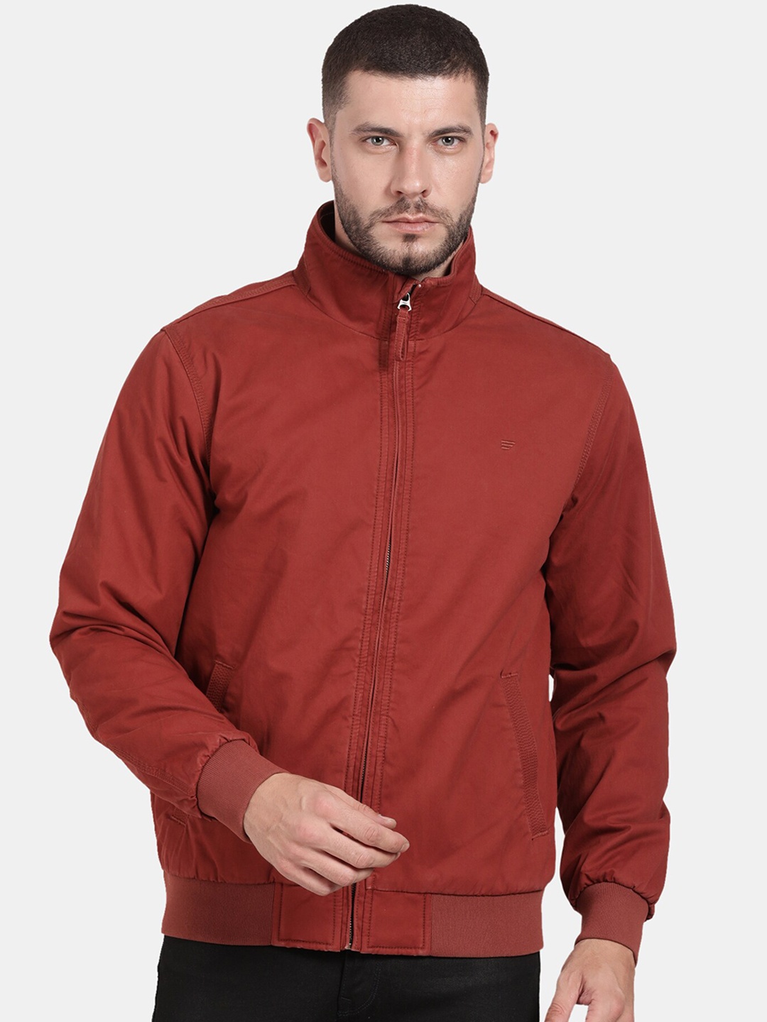 

t-base Men Windcheater Cotton Bomber Jacket, Maroon