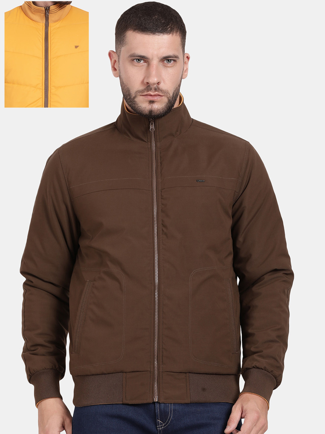 

t-base Men Reversible Bomber Jacket, Coffee brown