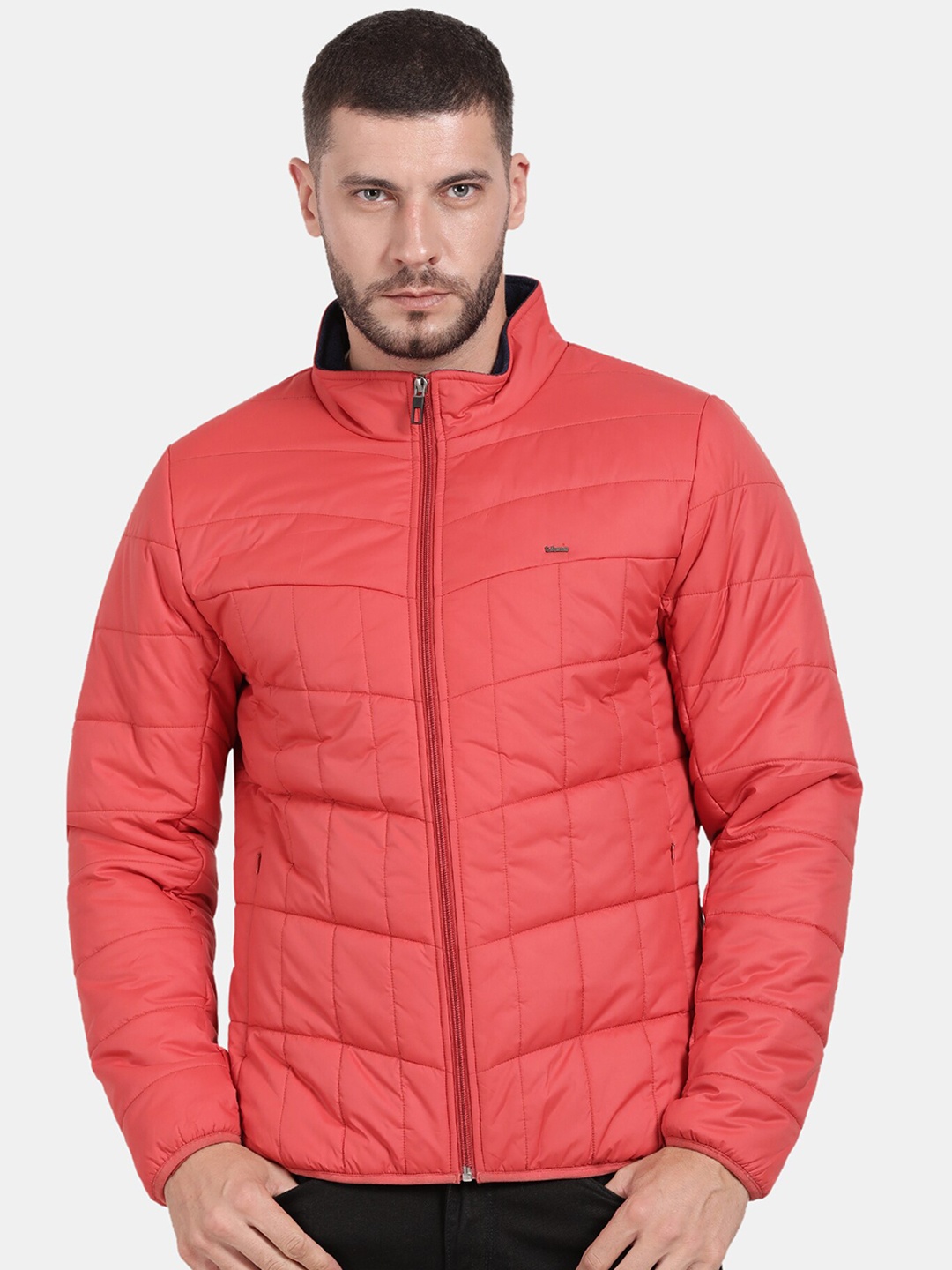

t-base Men Plus Size Windcheater Puffer Jacket, Orange