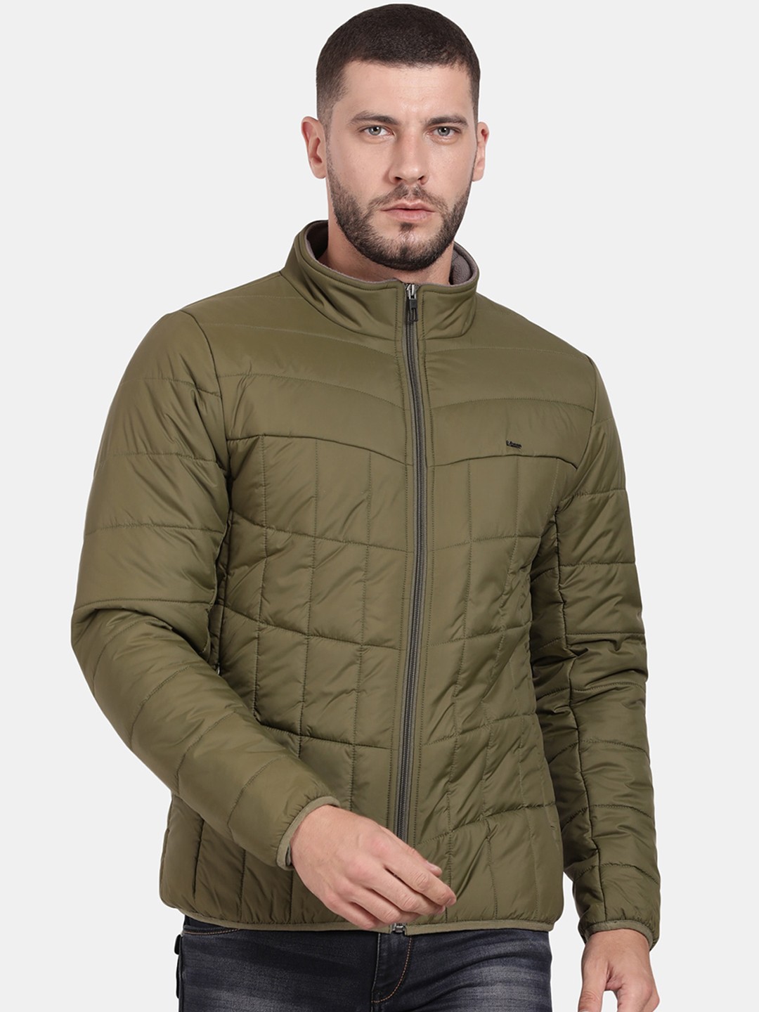 

t-base Men Plus Size Windcheater Padded Jacket, Olive