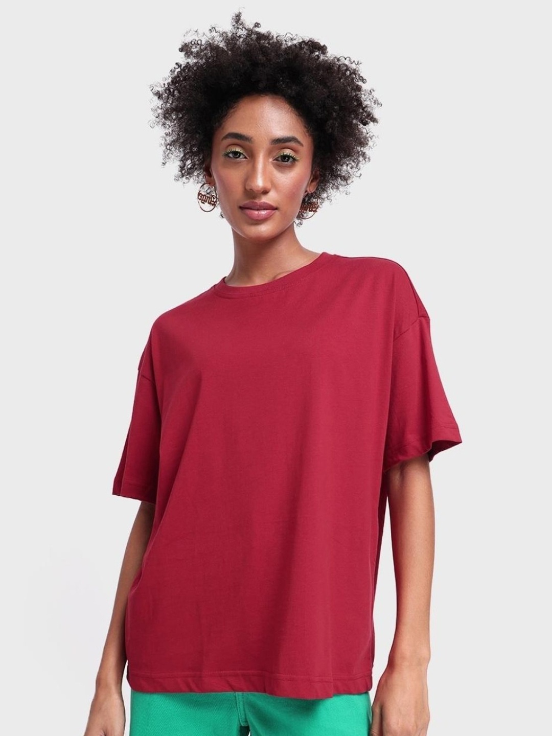 

Bewakoof Pack of 2 Women's Red Oversized T-shirt