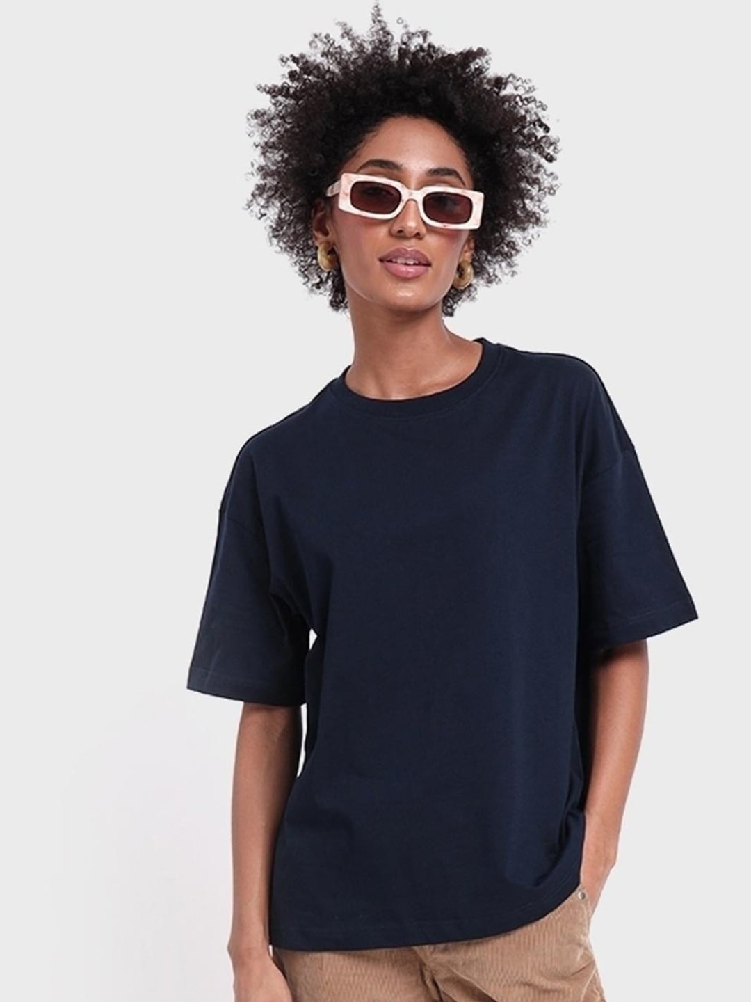 

Bewakoof Pack of 2 Women's Blue Oversized T-shirt