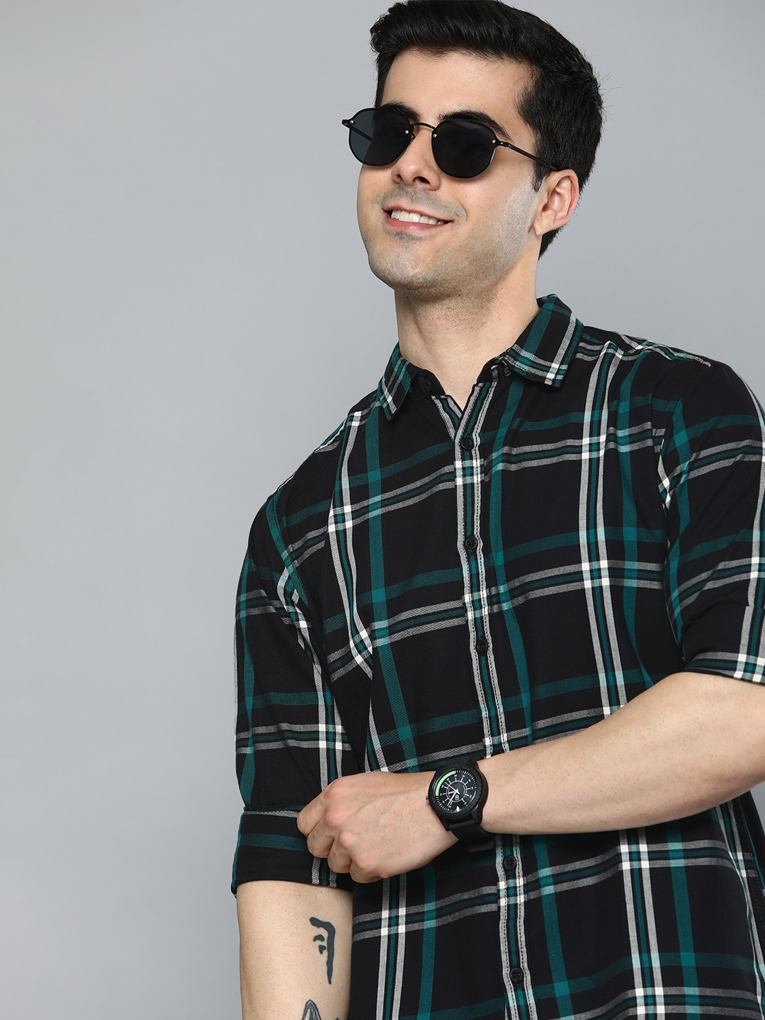 

HERE&NOW Men Slim Fit Checked Casual Shirt, Multi