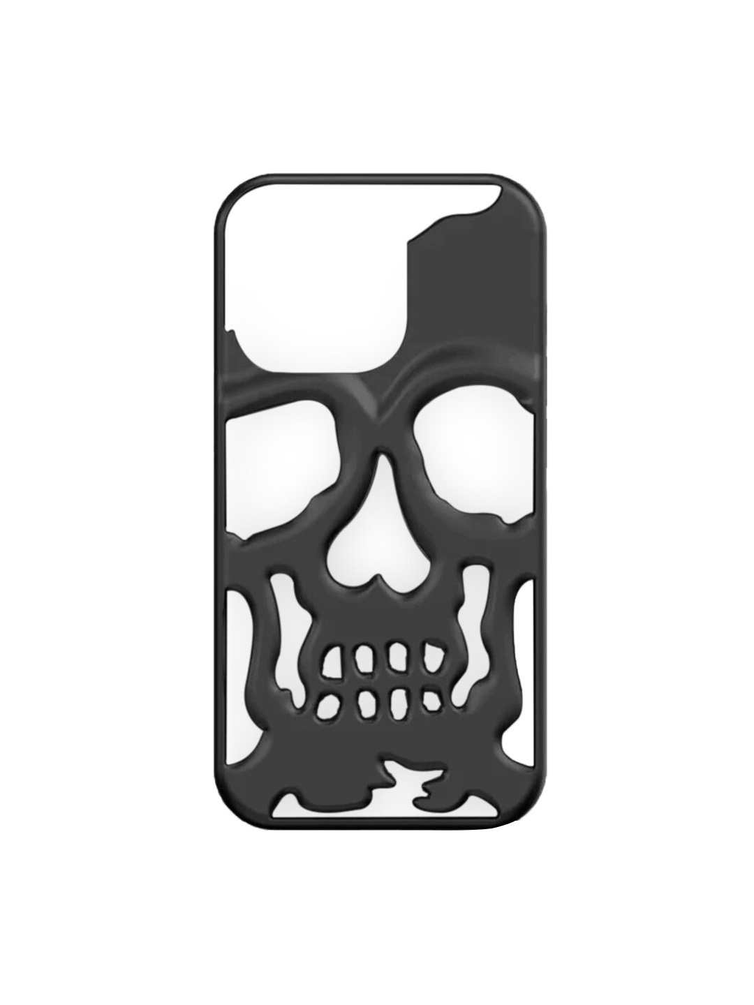 

TREEMODA 3D Electroplated Skull iPhone 14 Pro Max Back Case, Black