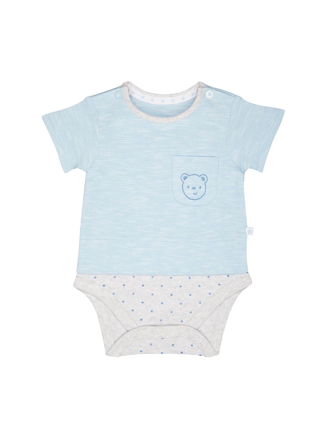 

mothercare Infant Boys Printed Pure Cotton Bodysuits, Blue