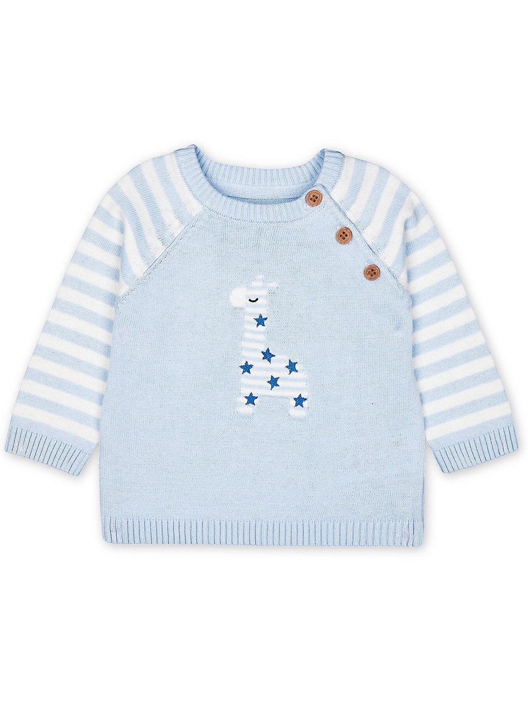 

mothercare Boys Blue & White Striped Striped Pullover