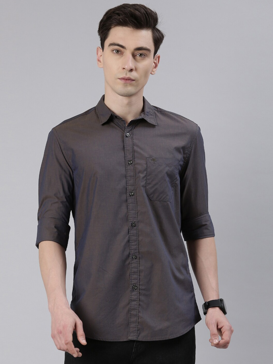 

Chennis Men Pure Cotton Casual Shirt, Brown