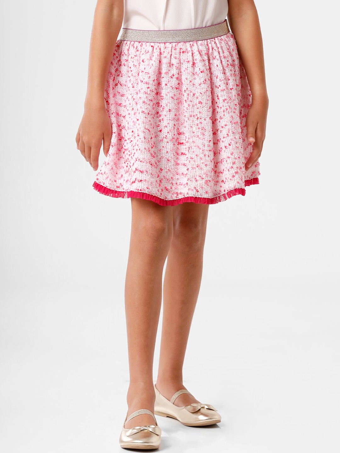 

KATE & OSCAR Girls Textured Knee-Length Flared Skirt, Pink